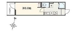 MELLAS南浦和V 1Kの間取図画像
