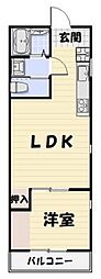 like星久喜B棟 1LDKの間取図画像