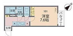 カインドネス蕨 1階1Kの間取り
