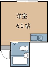 ペアパレス藤A ワンルームの間取図画像