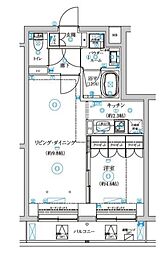 東京メトロ丸ノ内線 新中野駅 徒歩20分の賃貸マンション 2階1LDKの間取り