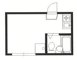 ライフピアバイオレット 1階ワンルームの間取り