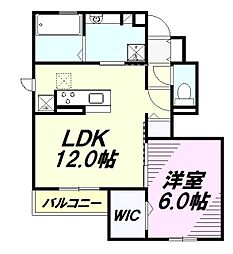 パレス・ポルテボヌール 1階1LDKの間取り