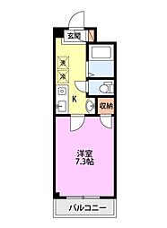 Lily-be穂高 1Kの間取図画像