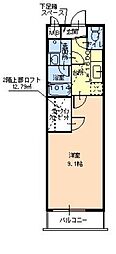 モンサント旭町 1Kの間取図画像