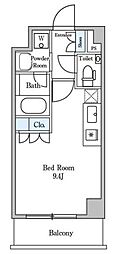 ディームス麻布狸穴町 ワンルームの間取図画像