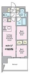 クレストコート東陽町 2LDKの間取図画像