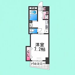 リアルなかもず 1Kの間取図画像