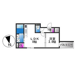 サフィールロジェ大阪城公園 1LDKの間取図画像