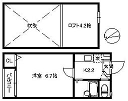 ポラリス高宮1 1Kの間取図画像