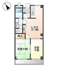 グリックユキモト 2LDKの間取図画像