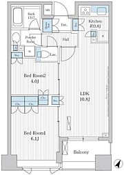 コクヨーレ日本橋 2LDKの間取図画像