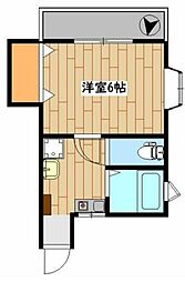 サンガーデンヒロ 1Kの間取図画像