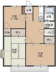 ファミールケイB 3DKの間取図画像