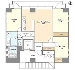 クアトロアルカ九段 3階2SLDKの間取り