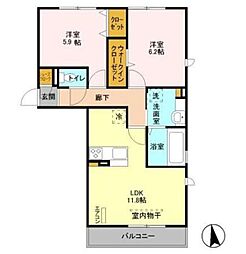 ファミールハイムA 2LDKの間取図画像