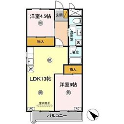 メゾンドゥ・ボヌール 1階3DKの間取り
