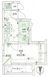パークウェル曙橋 1Kの間取図画像