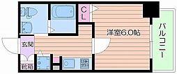 プレサンス天神橋ディオレ 1Kの間取図画像