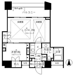 プライア渋谷 1LDKの間取図画像