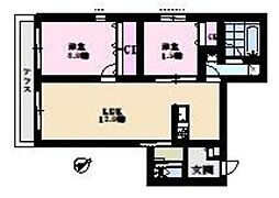 スアビス要町 1階2LDKの間取り