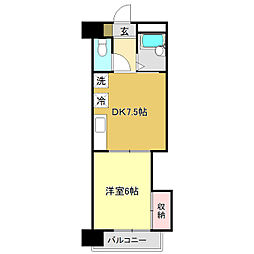 ロイヤル高須2 1DKの間取図画像
