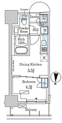 パークアクシス両国スクエア 1DKの間取図画像
