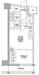 ザ・パークハビオSOHO代々木公園 1LDKの間取図画像