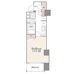 Lemuria浅草 8階1Kの間取り