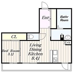 JMFレジデンス町田 5階1LDKの間取り
