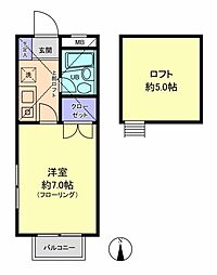 スプリングクリーク 1Kの間取図画像