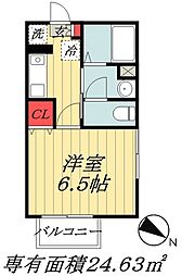 東京メトロ東西線 南行徳駅 徒歩8分の賃貸アパート 1階1Kの間取り