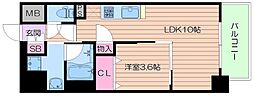 アーバネックス堂島 1LDKの間取図画像