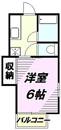 メイトピュア 1Kの間取図画像