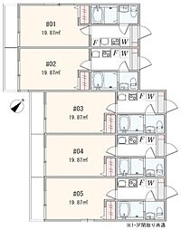 JR横浜線 淵野辺駅 徒歩9分の賃貸アパート 3階1Kの間取り