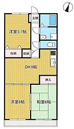 ビラージュセラ下溝1号館 3DKの間取図画像