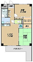 サウスビラITO 2LDKの間取図画像