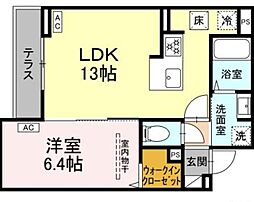 セレスティア祖師谷 1階1LDKの間取り