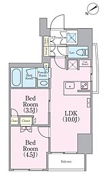 CRESTCOURT蔵前Residence 2LDKの間取図画像