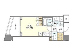 シティハウス代々木 ワンルームの間取図画像