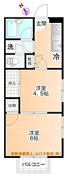 パークハイツ吹上 2Kの間取図画像