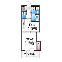 W.O.B.SAKAI(ウォブサカイ) 5階1DKの間取り