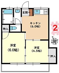 エムアイコーポ 2Kの間取図画像