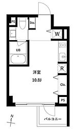 JMFレジデンス世田谷三宿 4階ワンルームの間取り