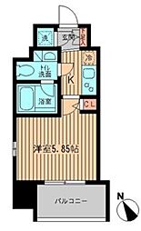 レジディア大森 3階1Kの間取り