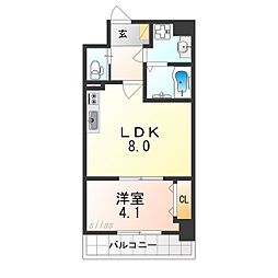 リアライズ宿院 1LDKの間取図画像