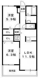 間取図画像 2LDK