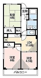 メゾンアンソレイエ 1階3LDKの間取り