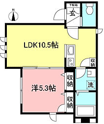 ガーデンテラス梅丘 1LDKの間取図画像
