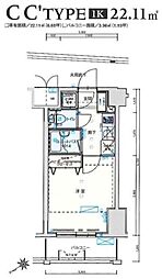 バージュアル横濱鶴見 1Kの間取図画像